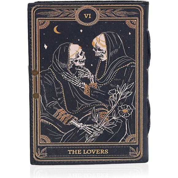 Women  Book of Spells Leather Journal Deckle Edge Paper Grimoire Printed Journal - Picture 4 of 4